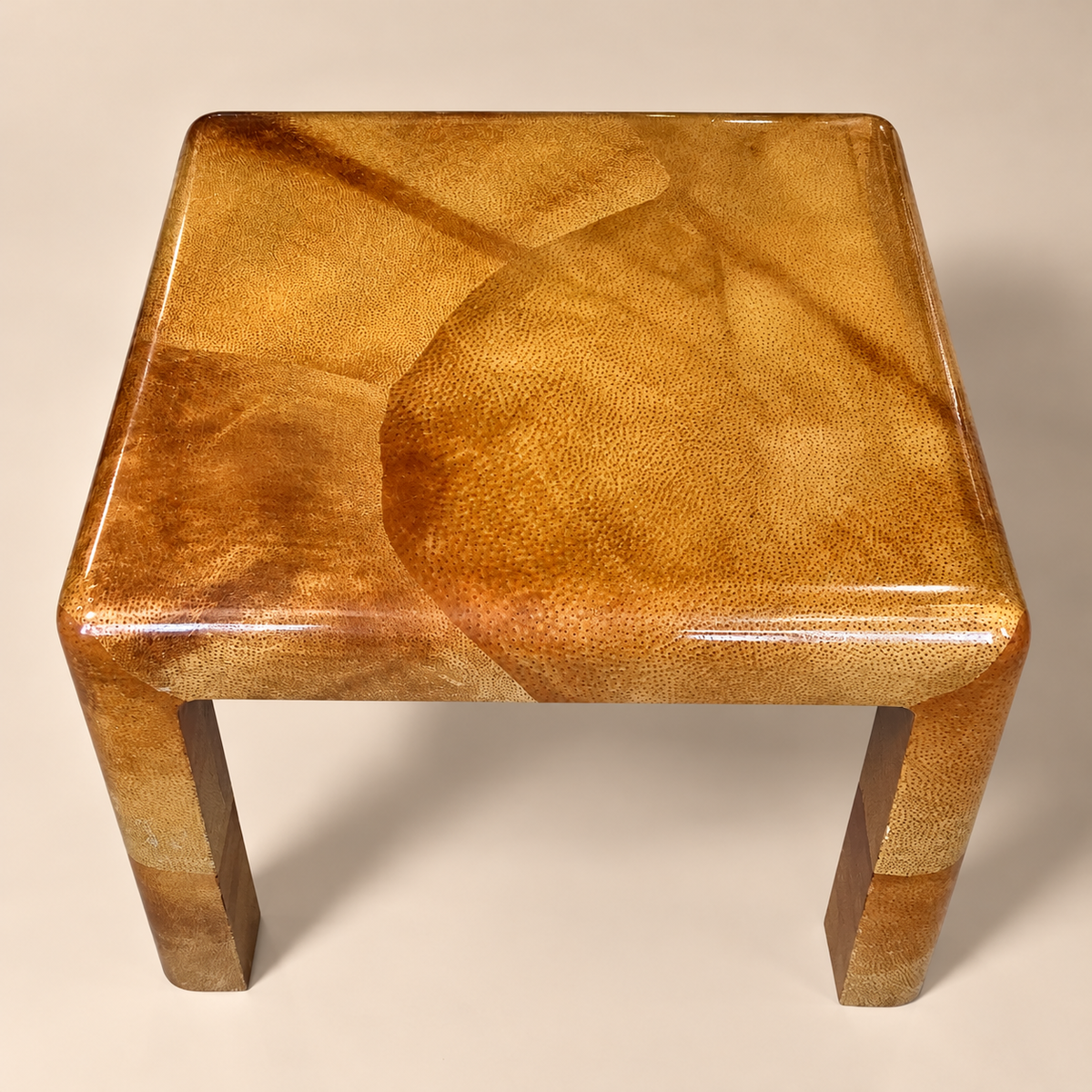 Lacquered Goatskin Accent Table in the Manner of Karl Springer