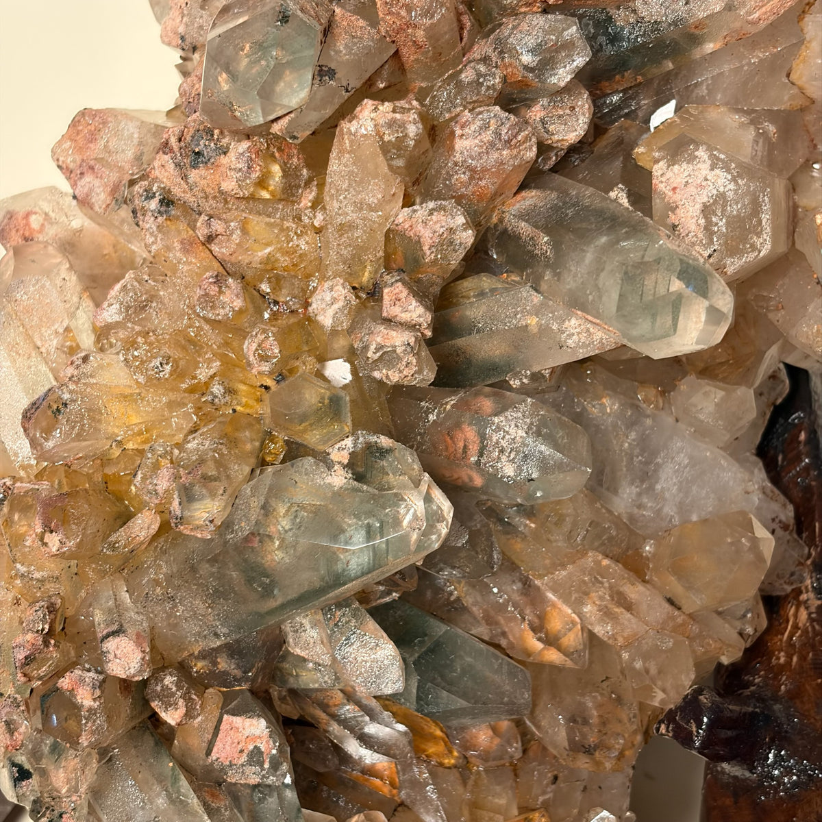 Quartz Cluster Crystal On Wooden Stand