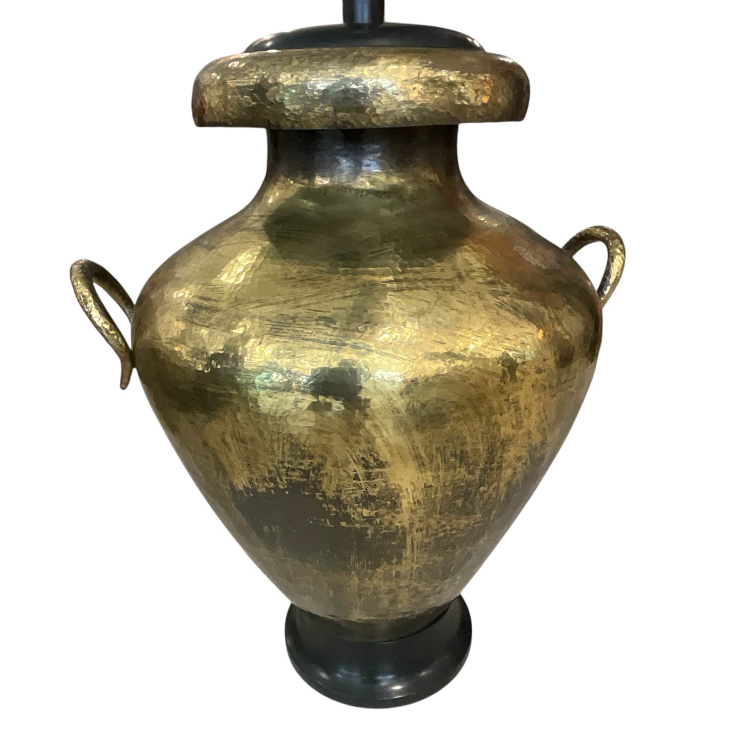 Vintage Hammered Brass Urn Motif Table Lamp