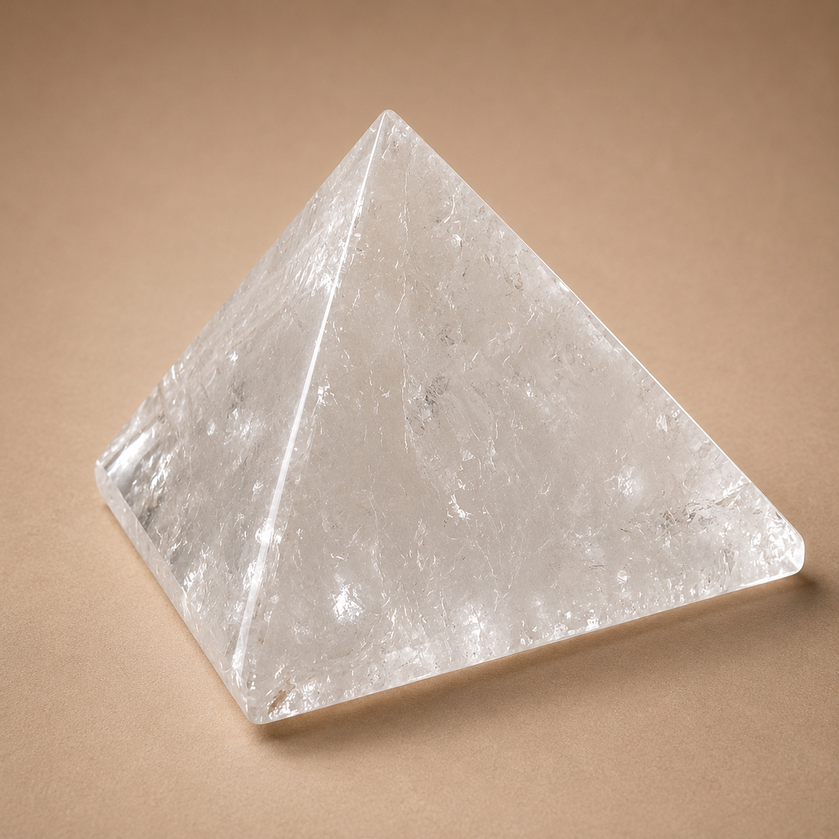 Quartz Crystal Pyramid with Base Accent