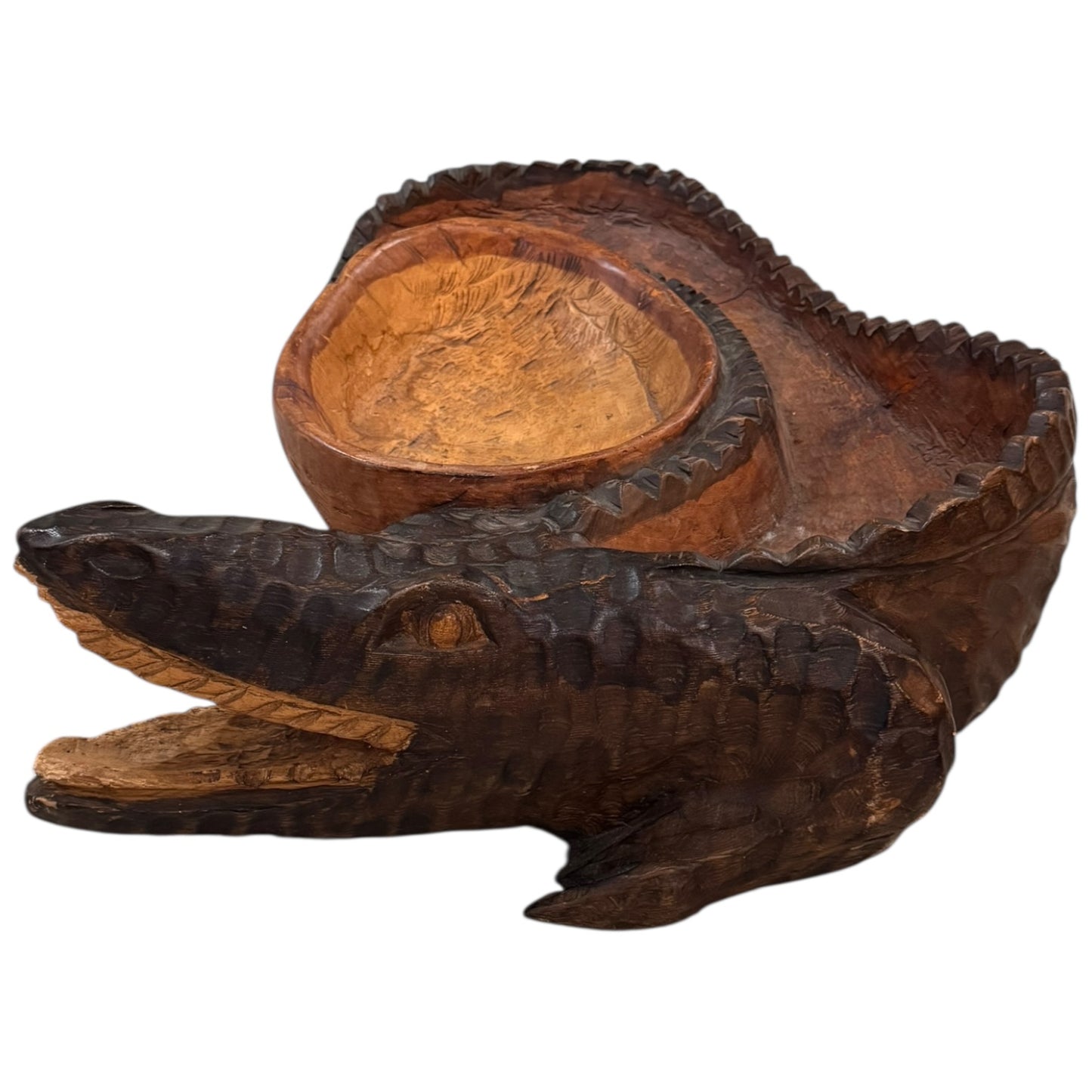 Hand Carved Alligator Bowl