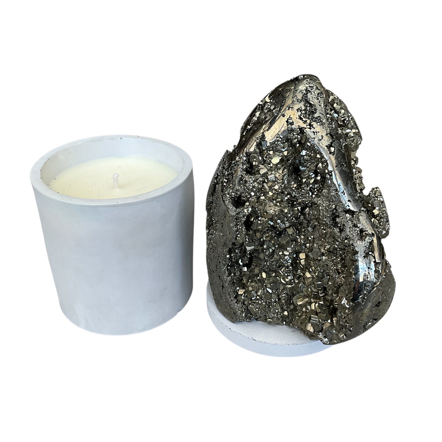 Large Abstract Pyrite Lid Gardenia Candle #2