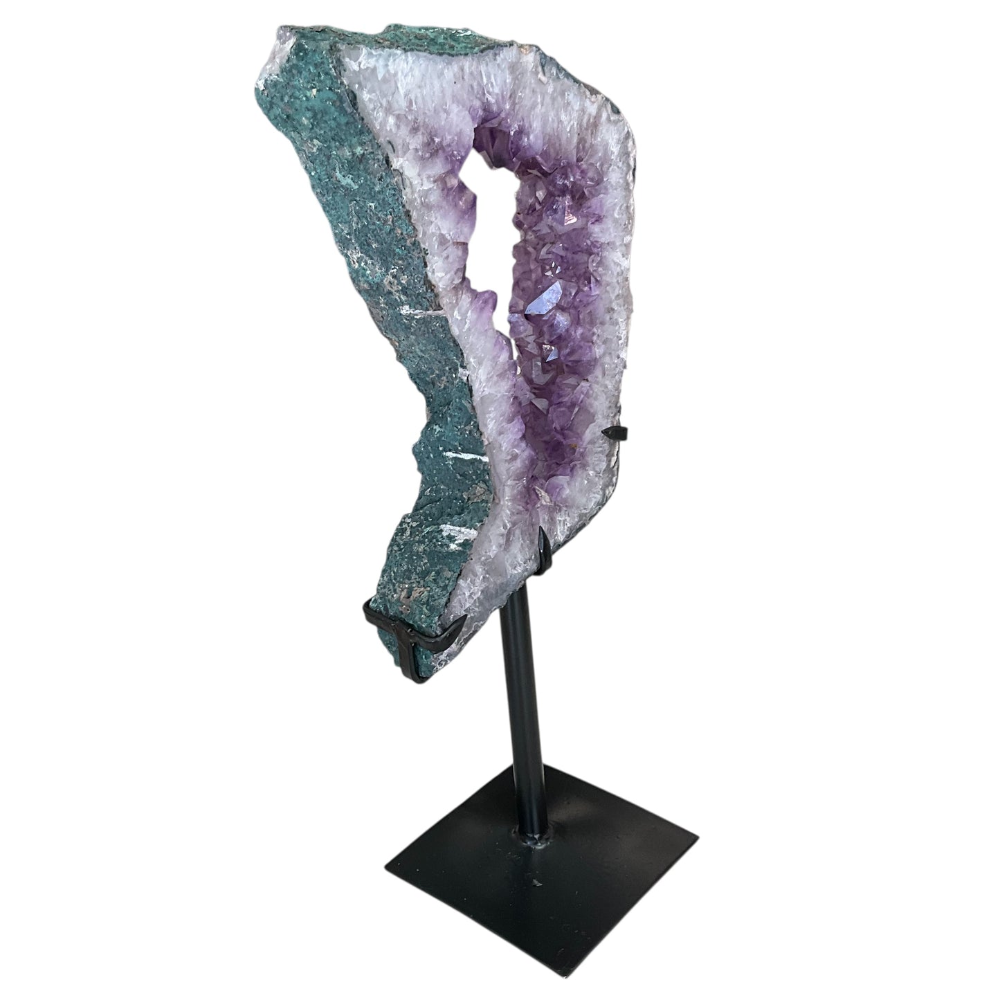 Amethyst Crystal Cut Out on Metal Stand