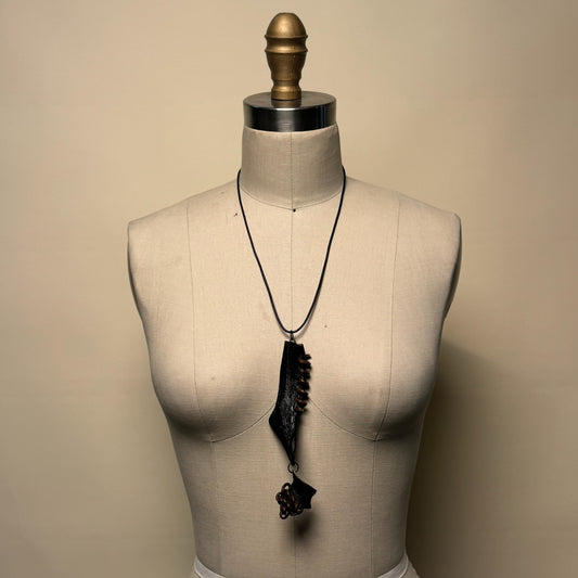 Hand Made Kelp Charm on Leather Necklace