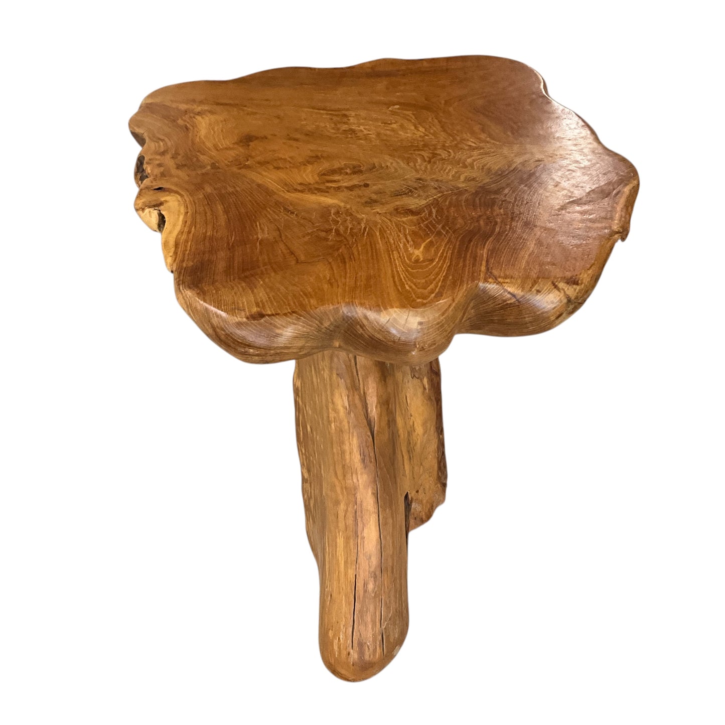 Vintage Abstract Raw Natural Wood Table