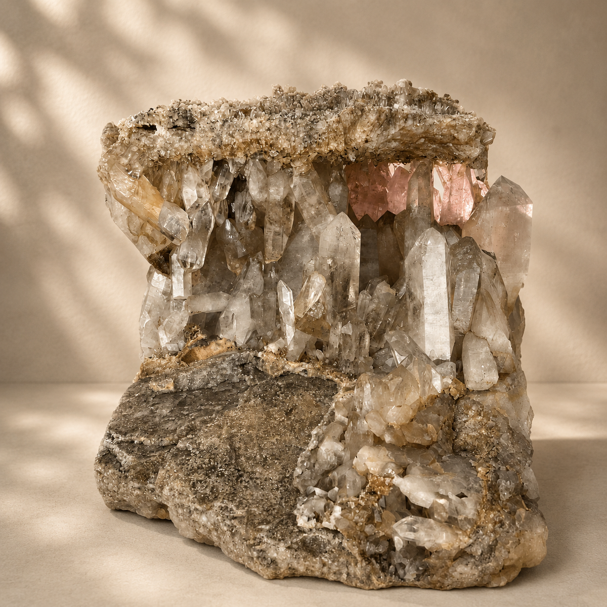 XXL Quartz Crystal Cluster w/Generators & "Shelf"