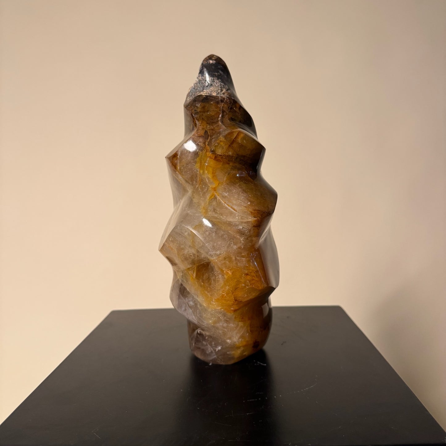Spiral Cut Dark Golden Healer Crystal