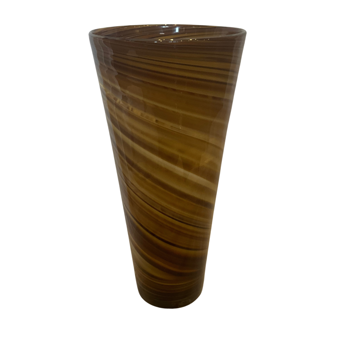 Hand-Blown Swirl Accent Glass Vase