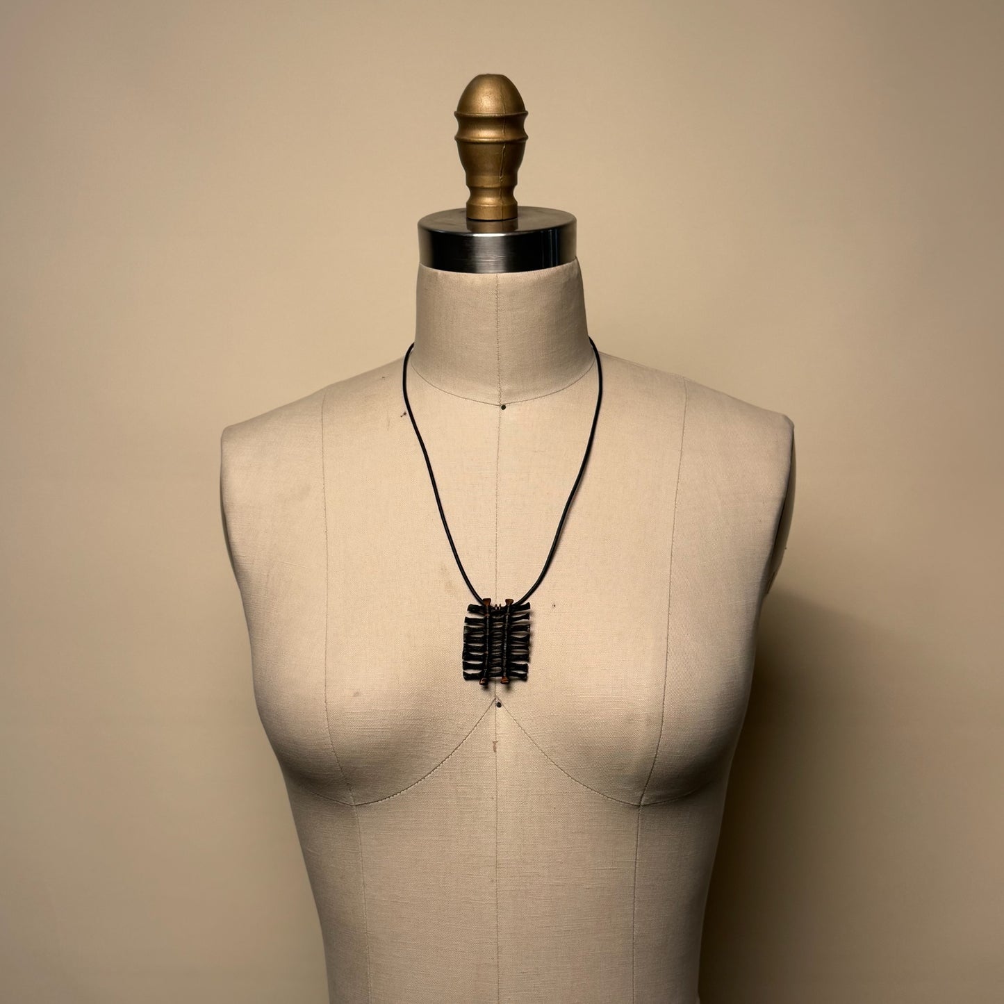 Hand Made Kelp Charm on Leather necklace