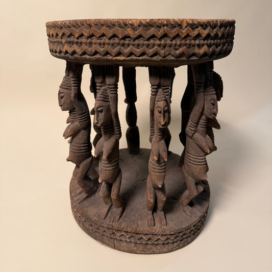Niangon Carved Wood Ceremonial Stool by the Dogon Tribe