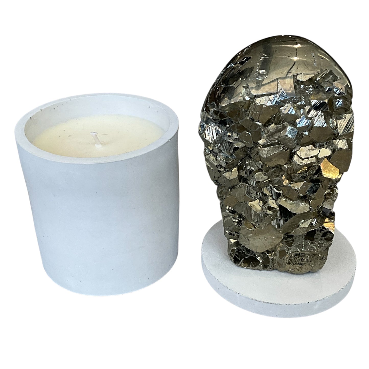 Abstract Pyrite Lid Gardenia Candle #6