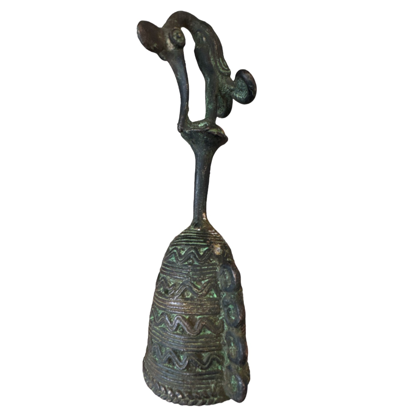 Benin Bronze Bell Senufo Swirl Legs