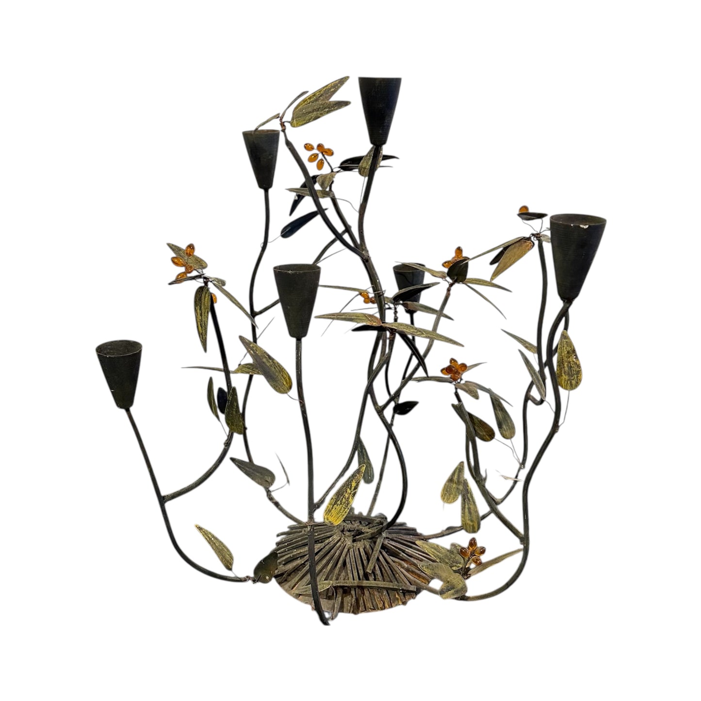 Floral Candelabra with Amber Accents