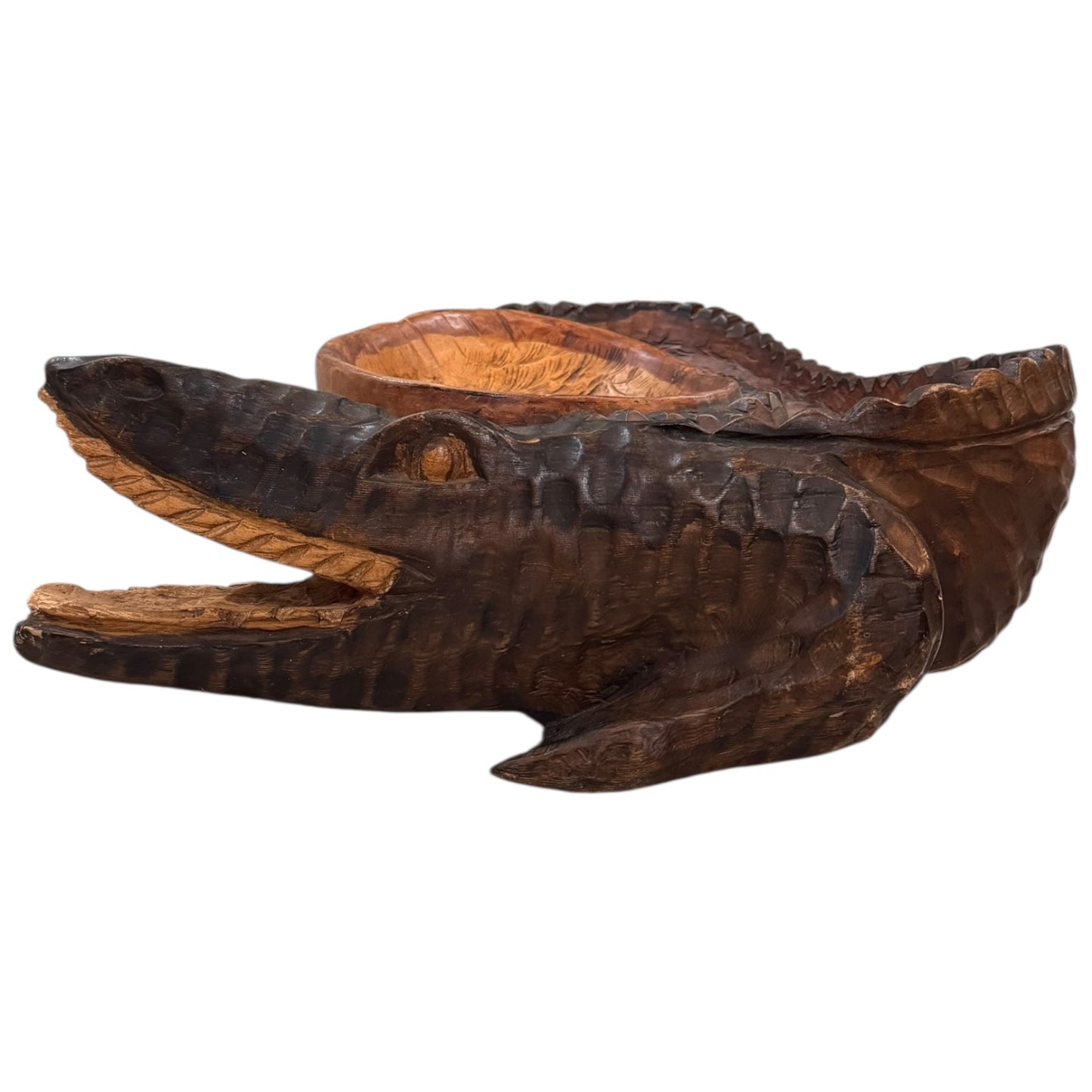 Hand Carved Alligator Bowl