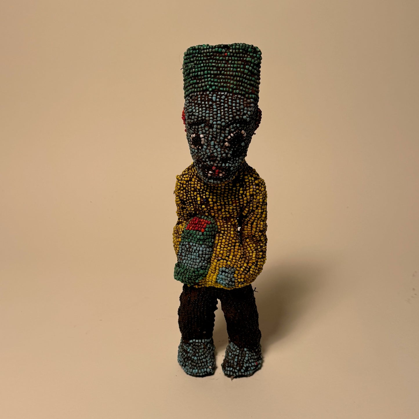 Beaded Tribal Art Bamileke Statue from Cameroon #1