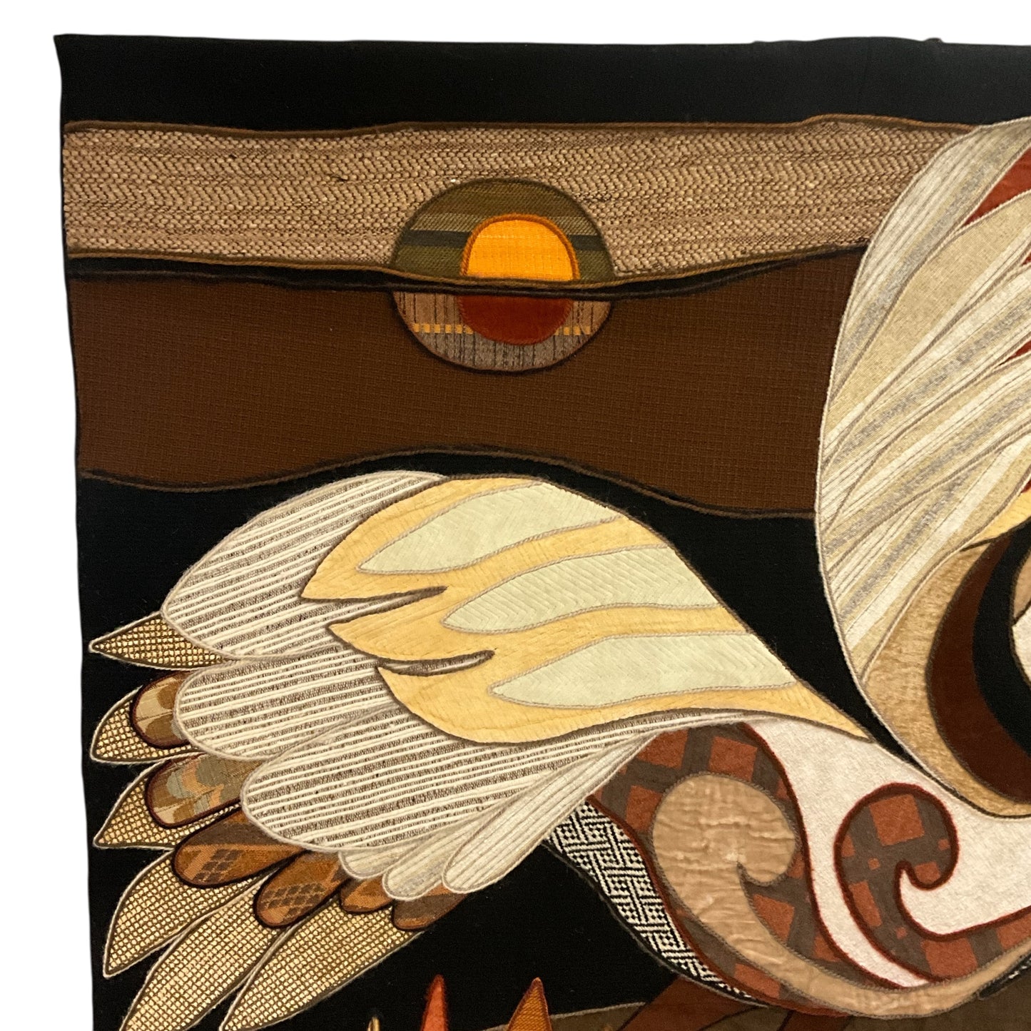 Multi-Fabric Vintage Wall Hanging Phoenix
