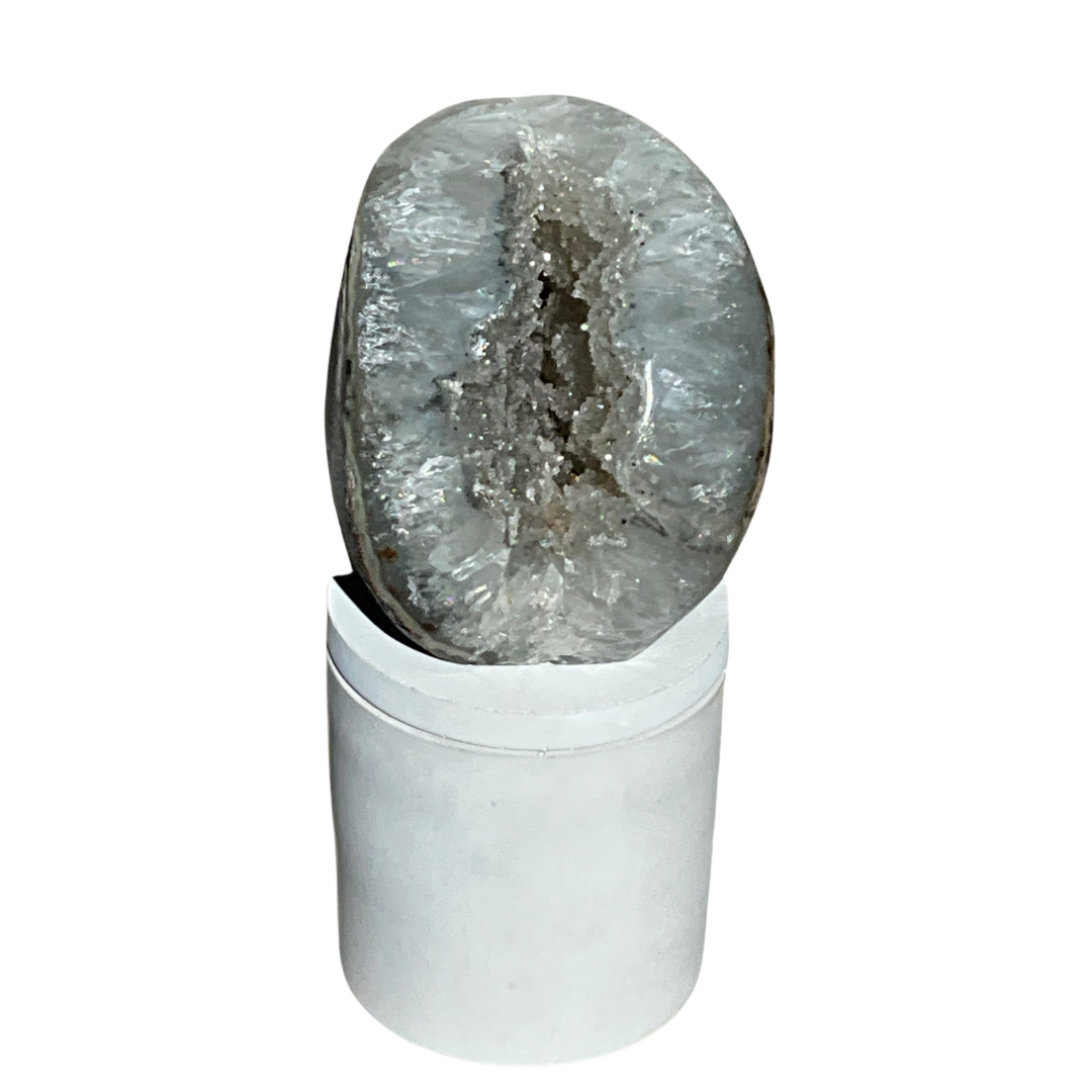 Agate Geode Lid Gardenia Candle