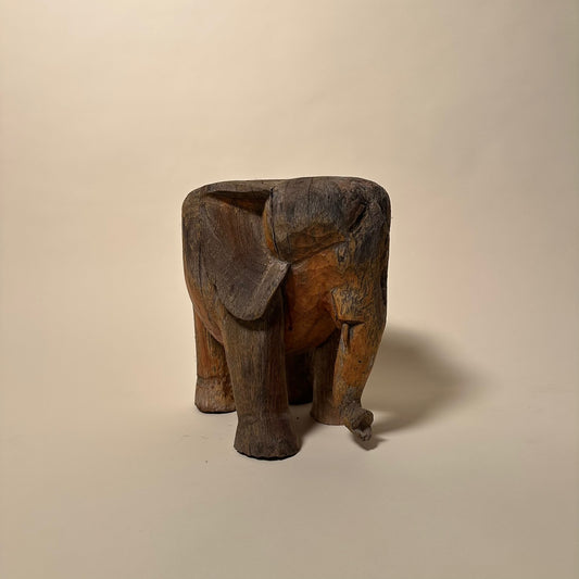 Vintage Carved Elephant Stool