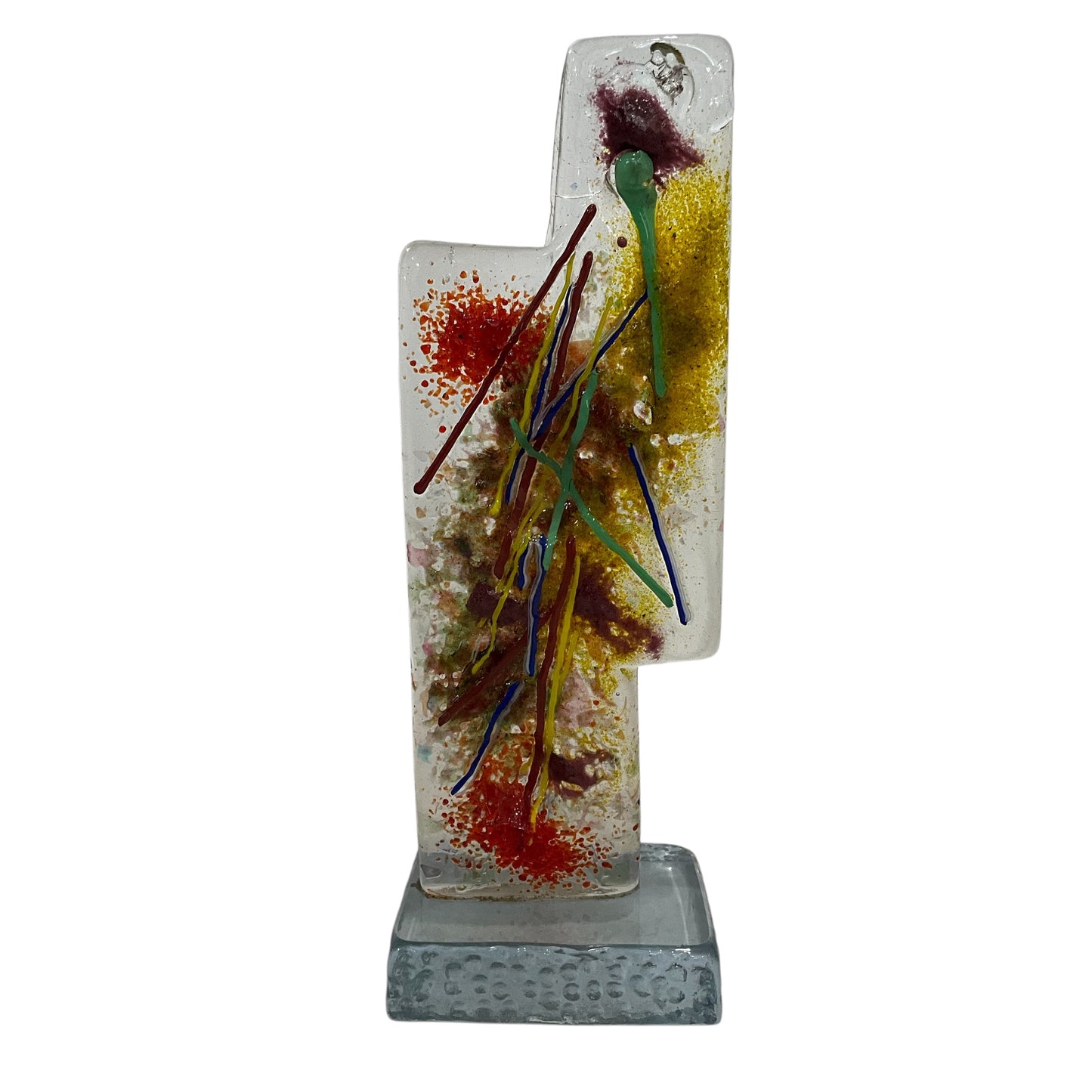 Vintage Colorful Glass Abstract Sculpture