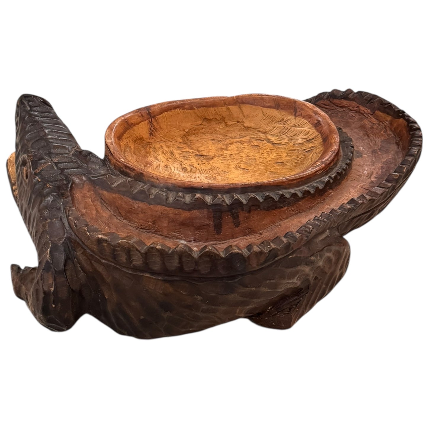 Hand Carved Alligator Bowl
