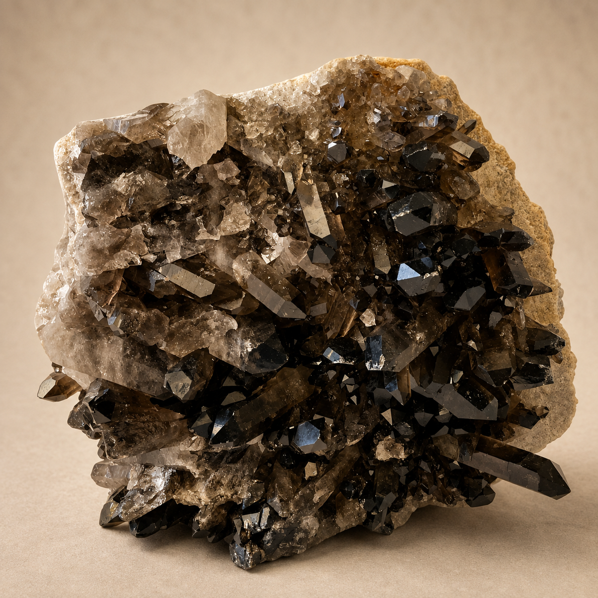 Smoky Quartz Crystal Generators Cluster