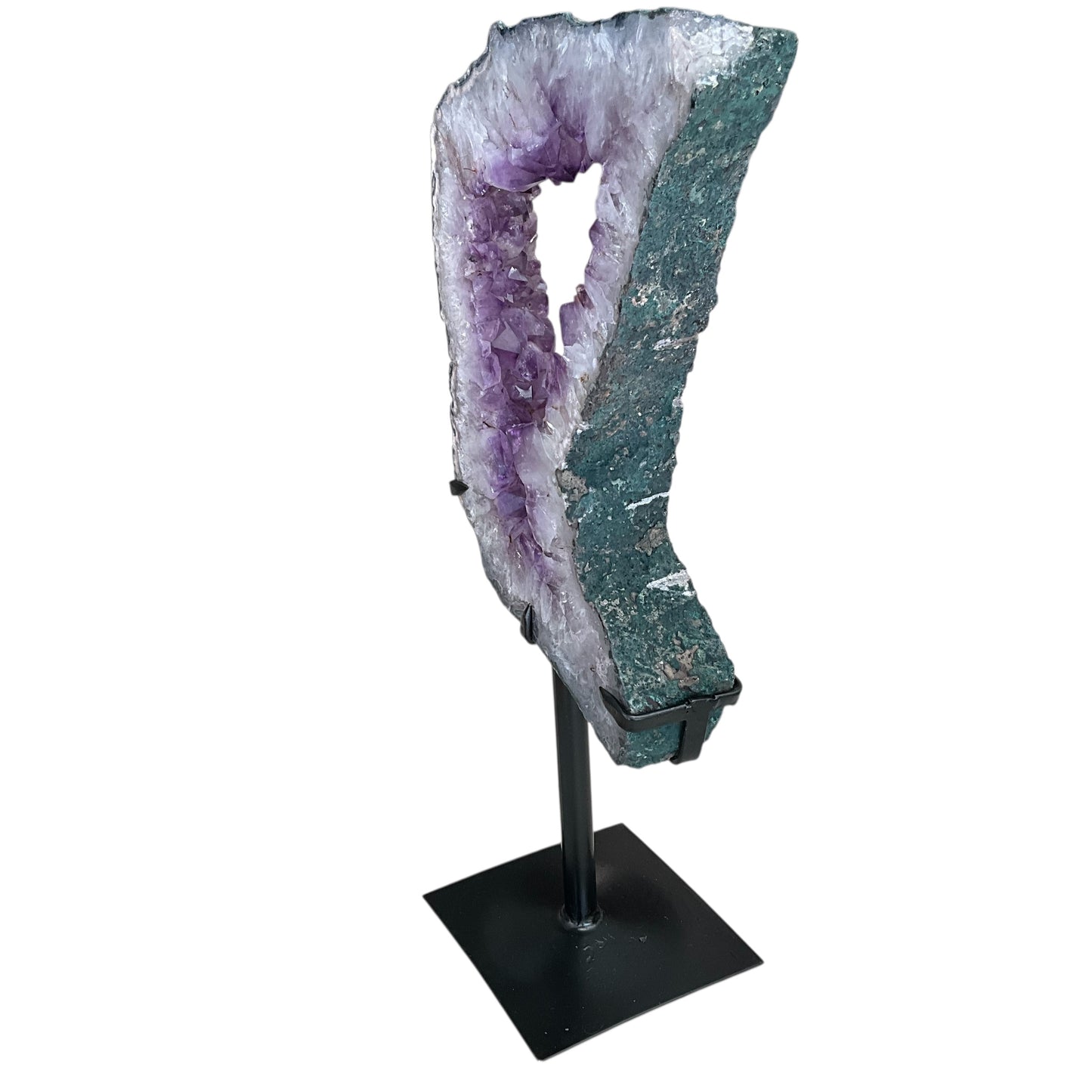 Amethyst Crystal Cut Out on Metal Stand