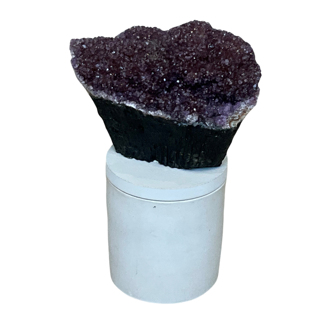 Amethyst Crystal w/Blk Gardenia Candle