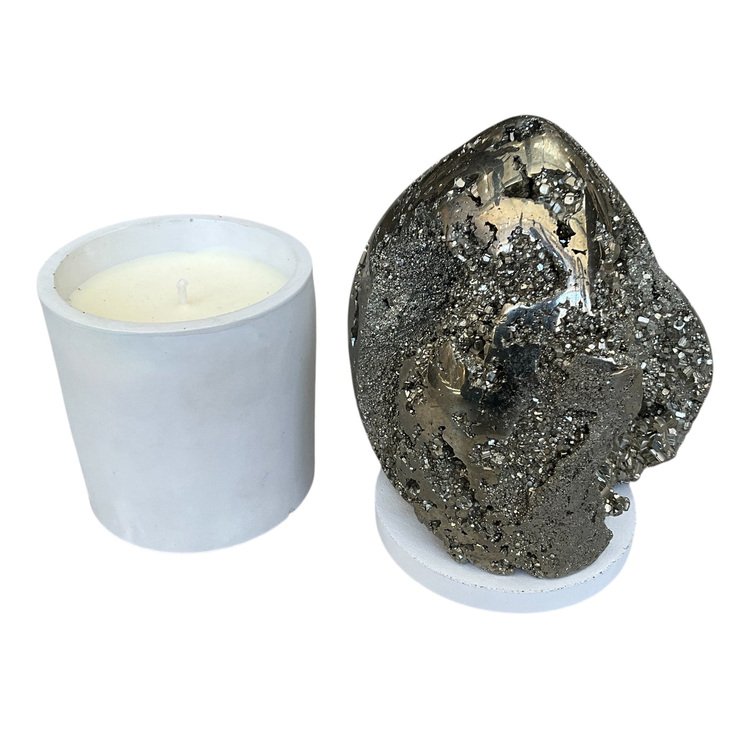 Large Abstract Pyrite Lid Gardenia Candle #2