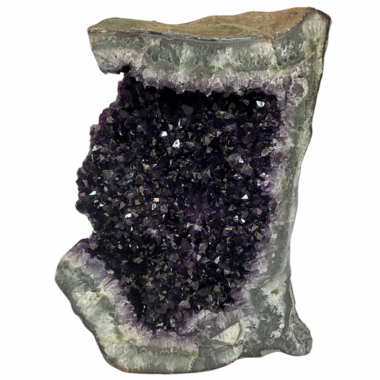 Abstract Amethyst Crystal Geode Free-Standing Cluster