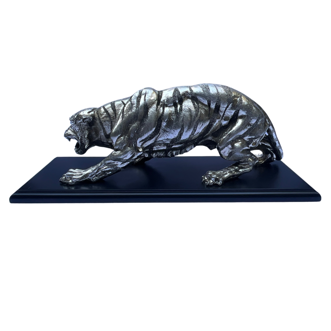 Italian Tiger Sculpture by Santini on Stand