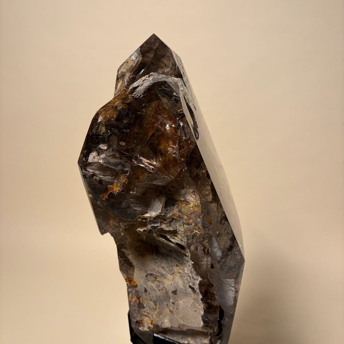Free Form Rutilated Quartz Crystal On Stand 89 lbs
