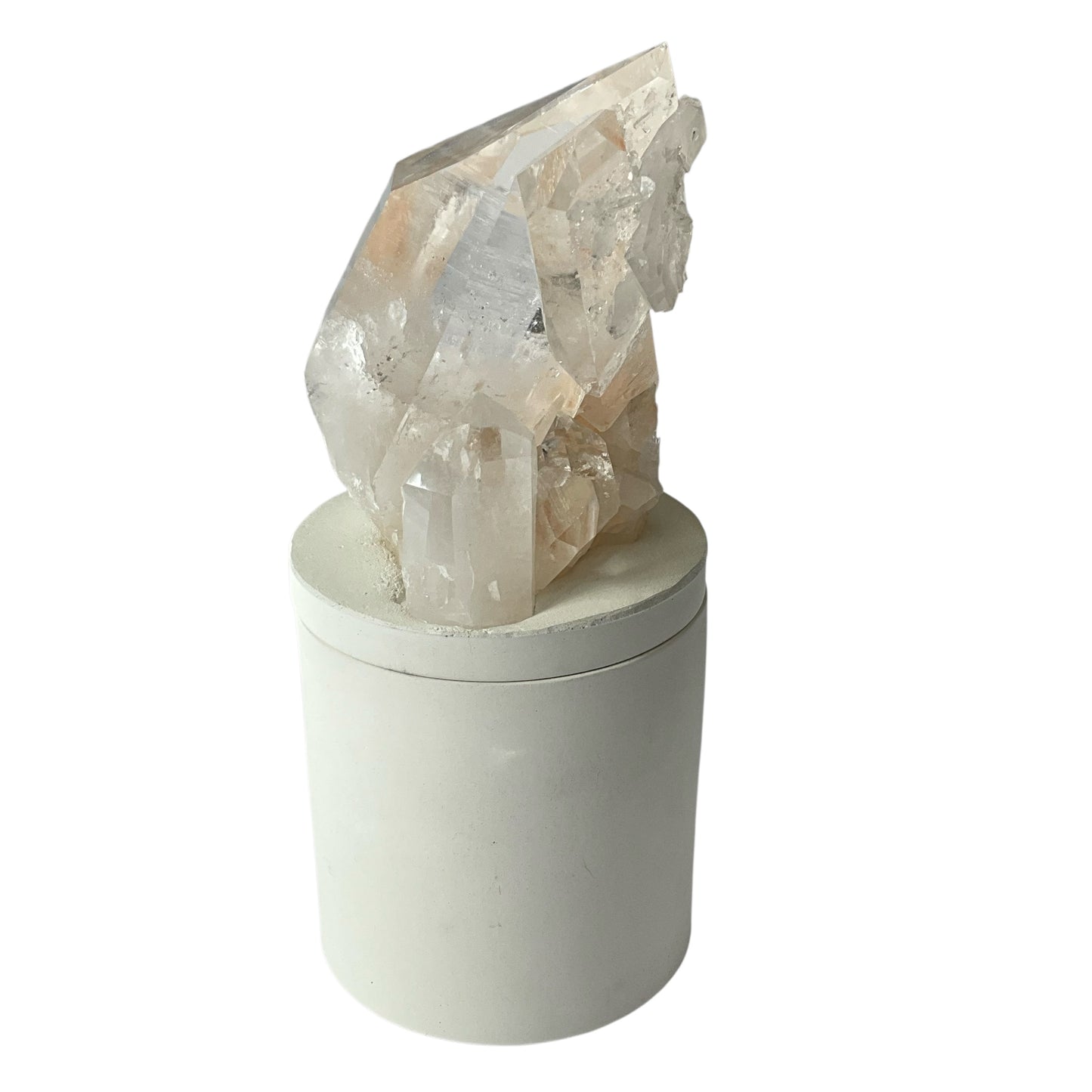 Quartz Crystal Generator Cluster Lid Gardenia Candle