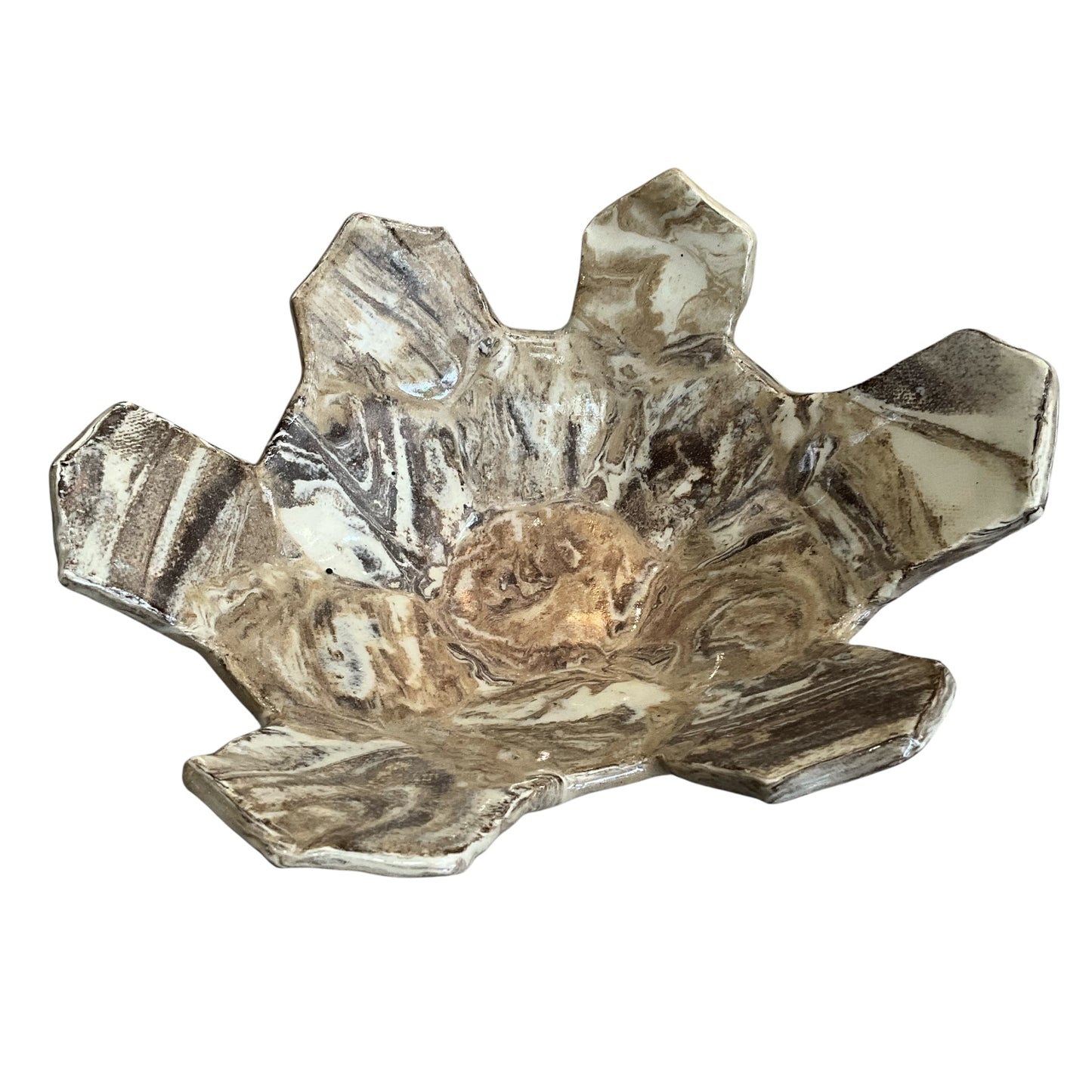 Vintage Abstract Glazed Pottery Ashtray