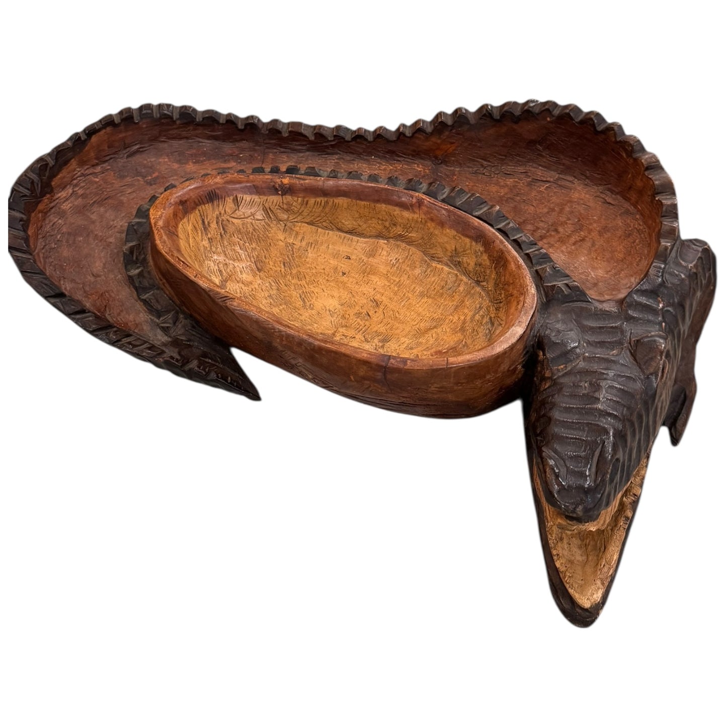 Hand Carved Alligator Bowl