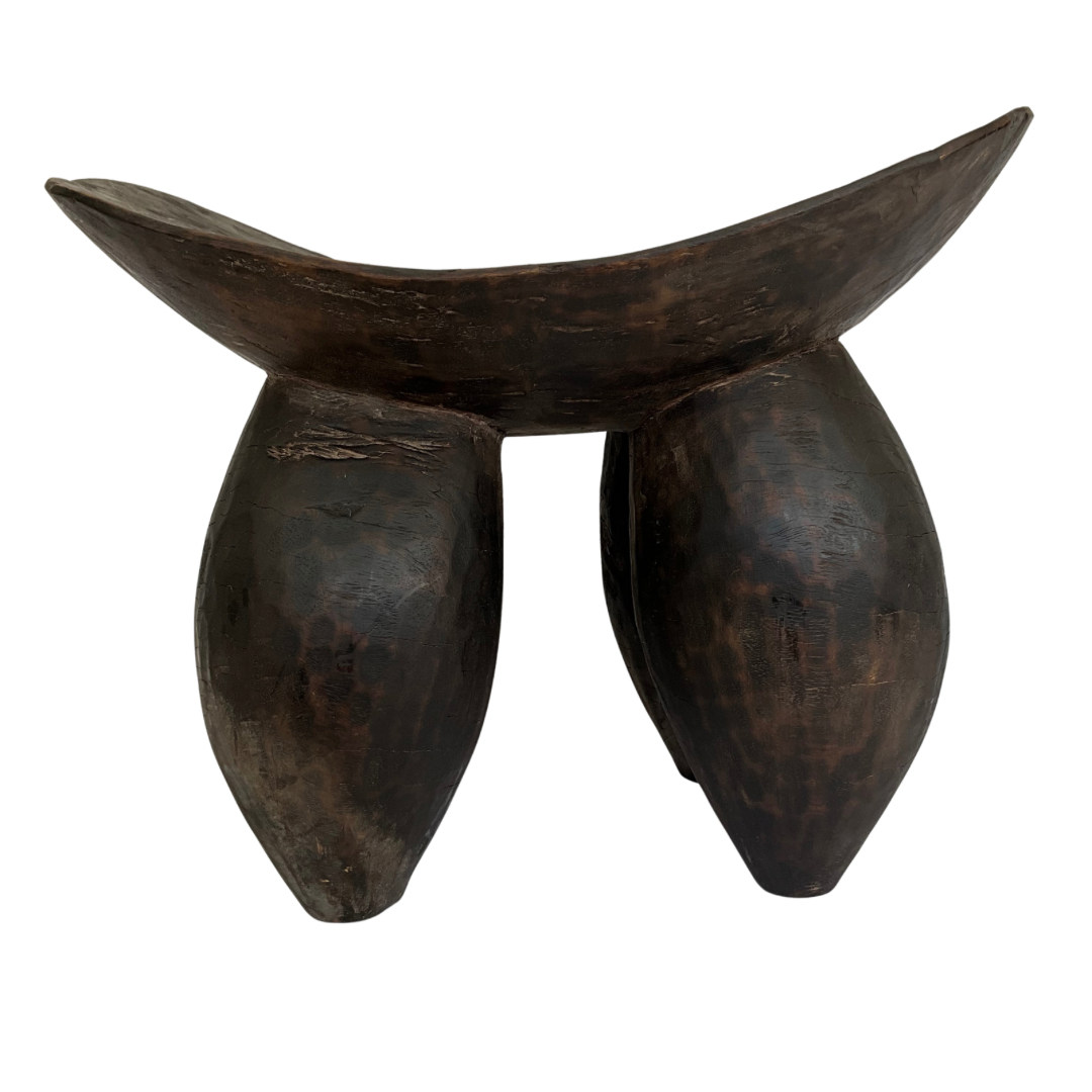 Medium Carved Wood Stool from Mali