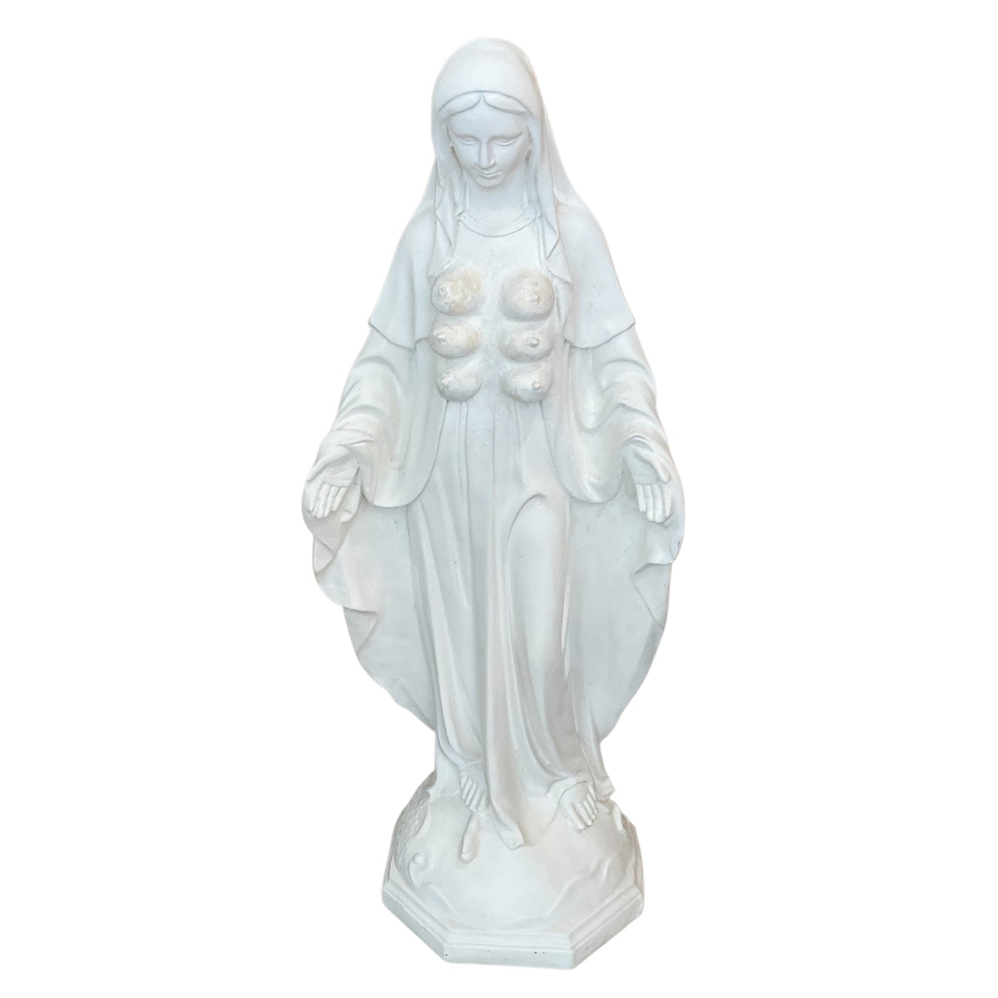 Mary Mommy White Plaster Sculpture by Bonnie Nelson