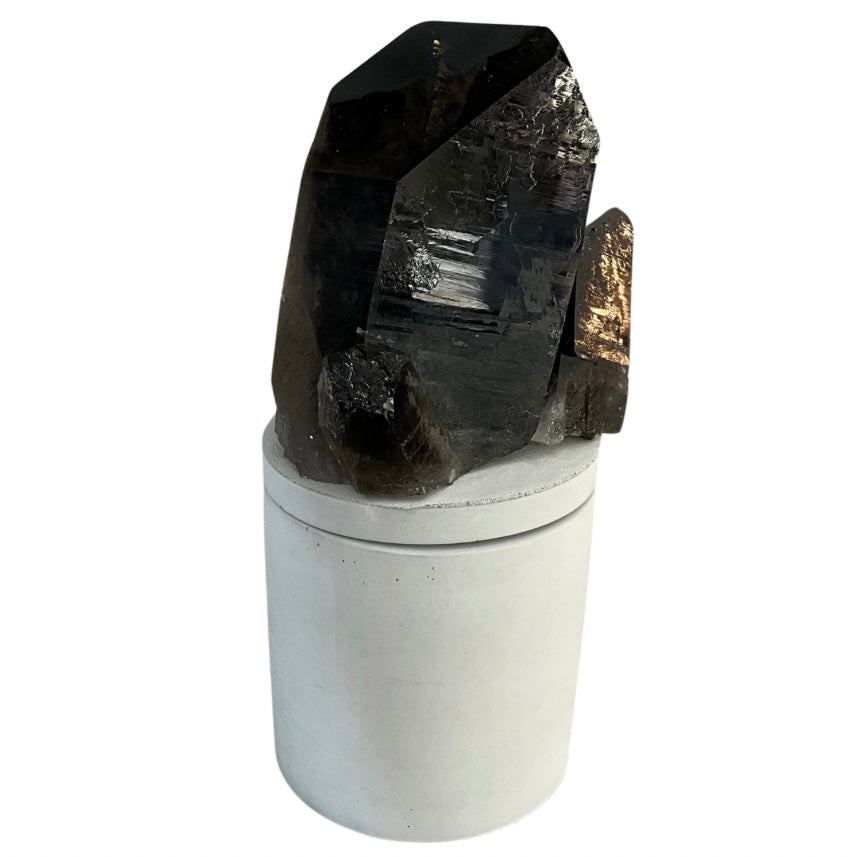 Large Smoky Quartz Generator Gardenia Candle