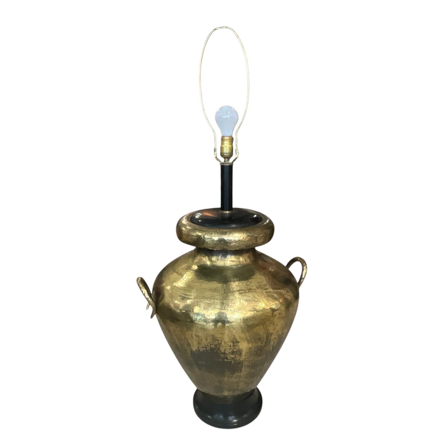 Vintage Hammered Brass Urn Motif Table Lamp