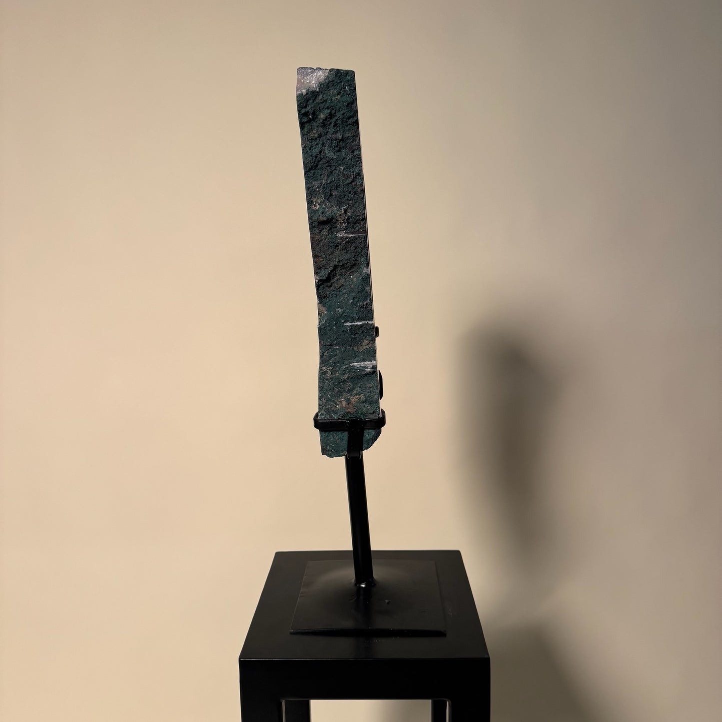 Cut-Out Amethyst Crystal Geode on Metal Stand
