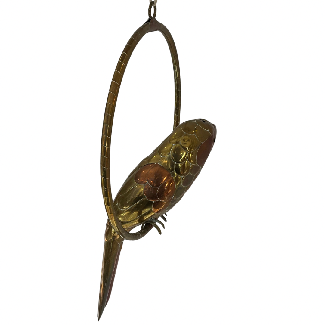 Sergio Bustamante Brass & Copper Hanging Parrot