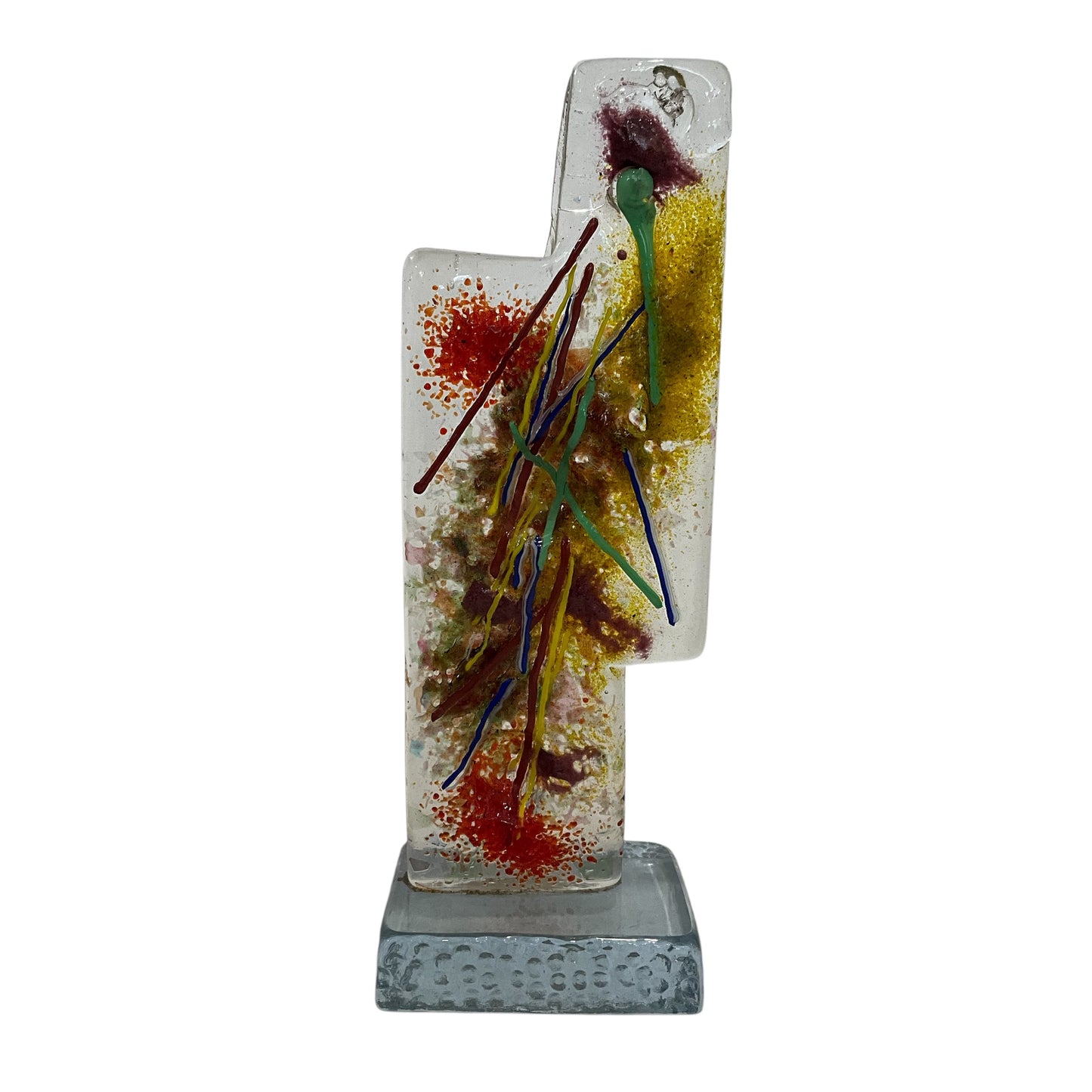 Vintage Colorful Glass Abstract Sculpture