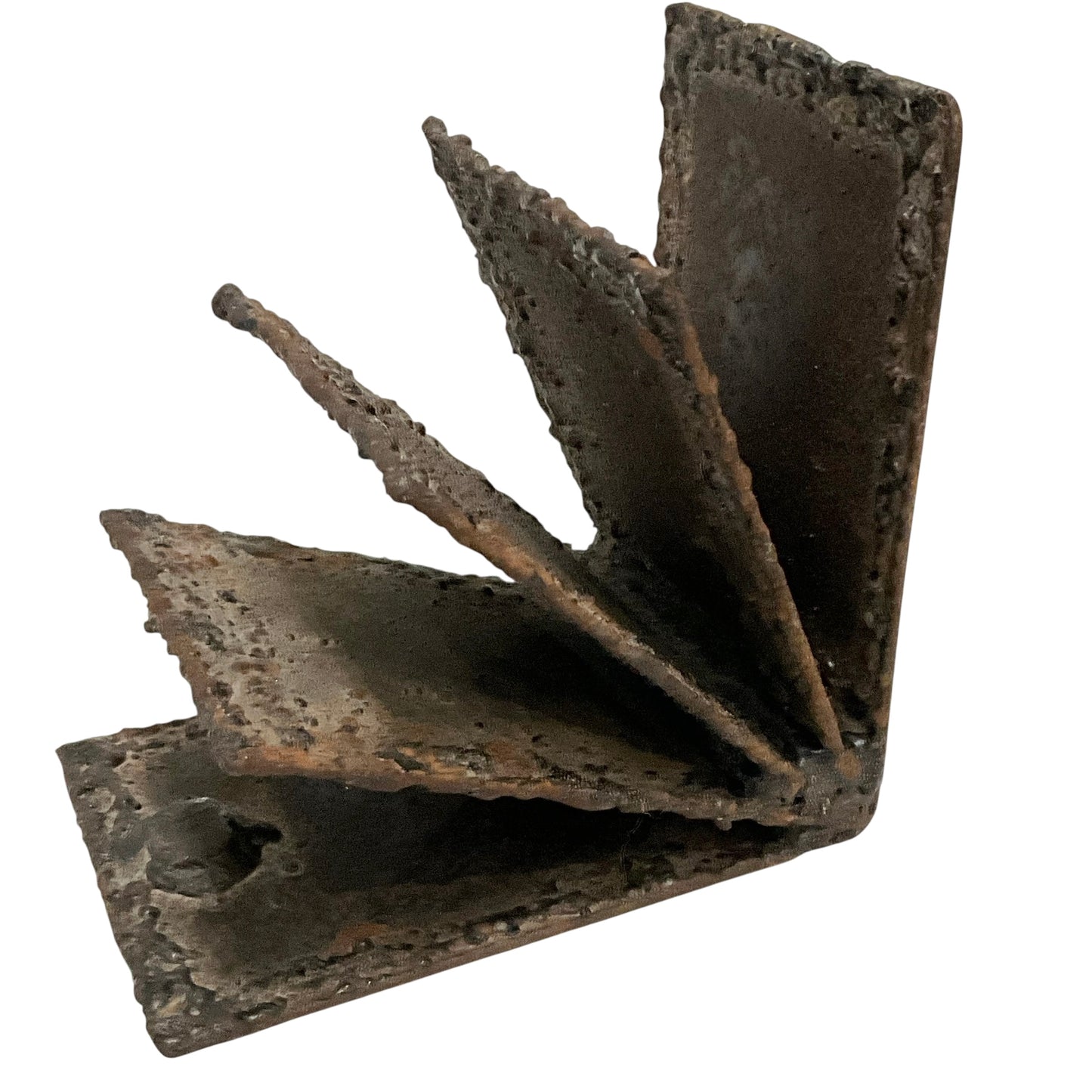 Vintage Brutalist Metal Book Ends