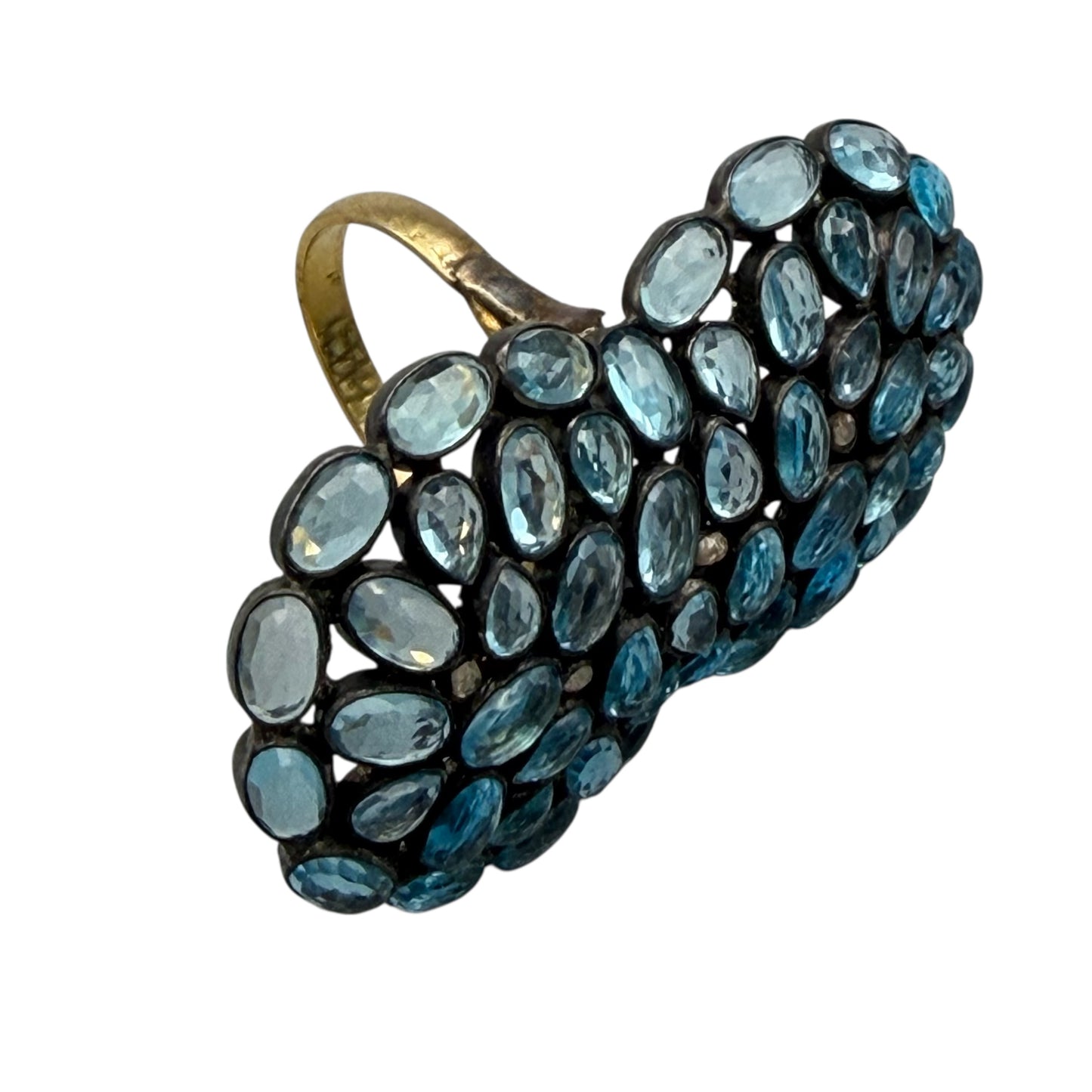 Blue Topaz & Diamonds Figure 8 Design Ring