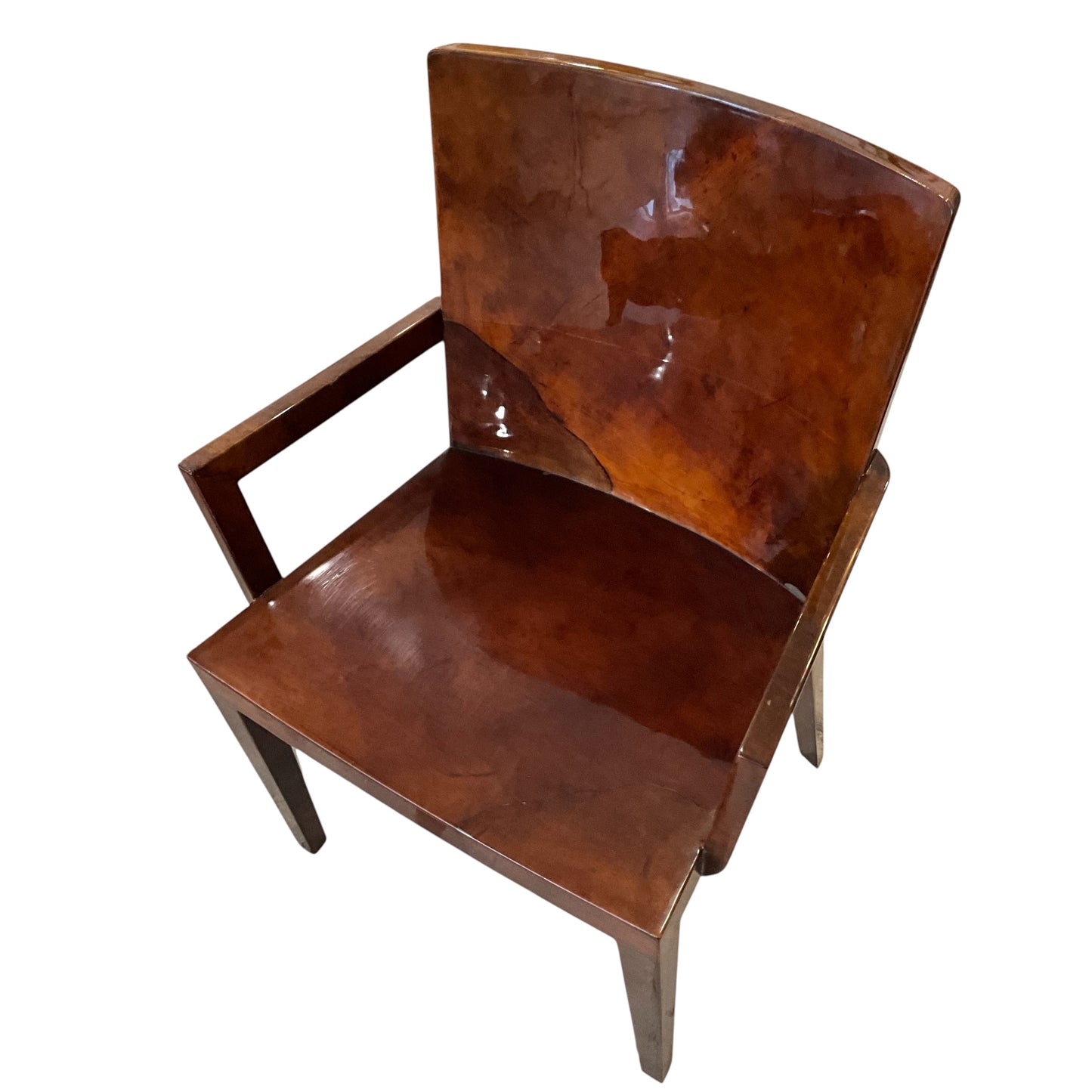 Karl Springer Lacquered Goatskin Chair