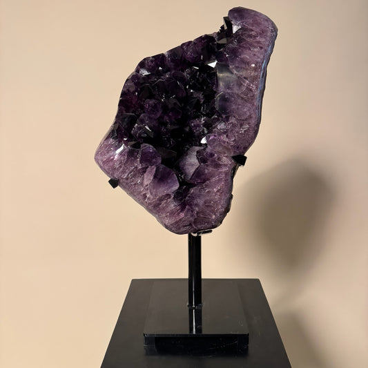 Large Amethyst Deep Purple Crystal on Stand