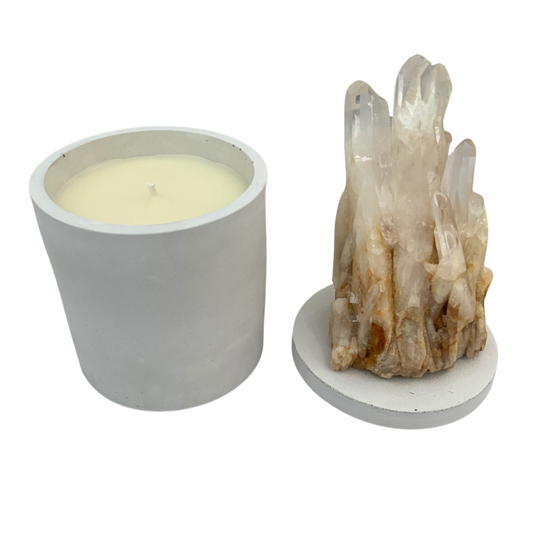 Honey Quartz Crystal Generators Lid Candle 2