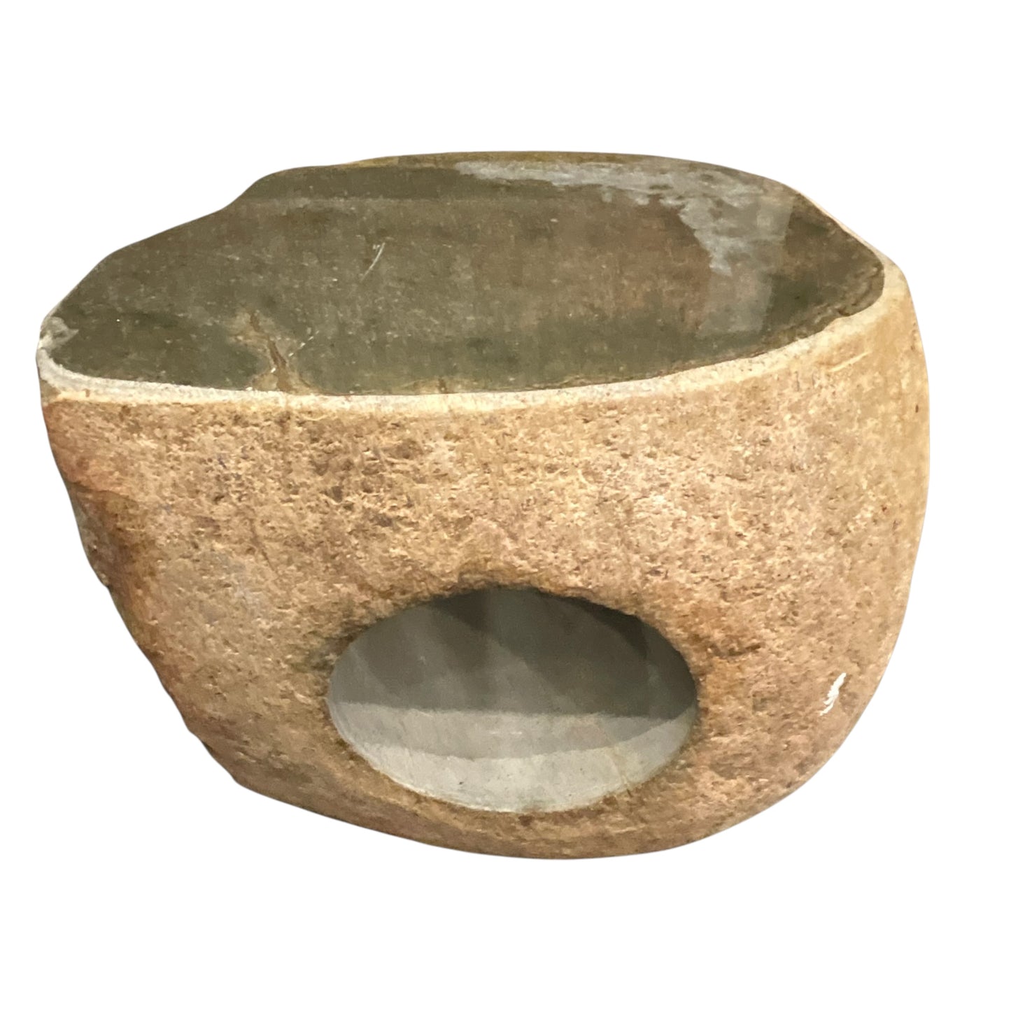 Pair of Solid Granite Side Tables with Polished Tops