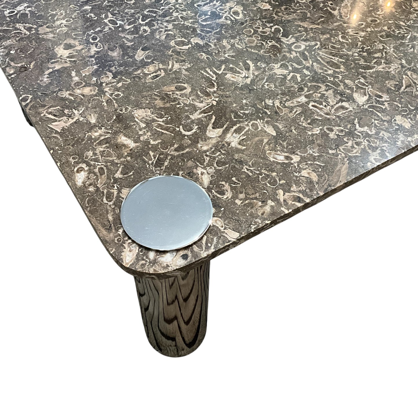 Pace Collection Fossilized Marble Coffee Table with Chrome Legs