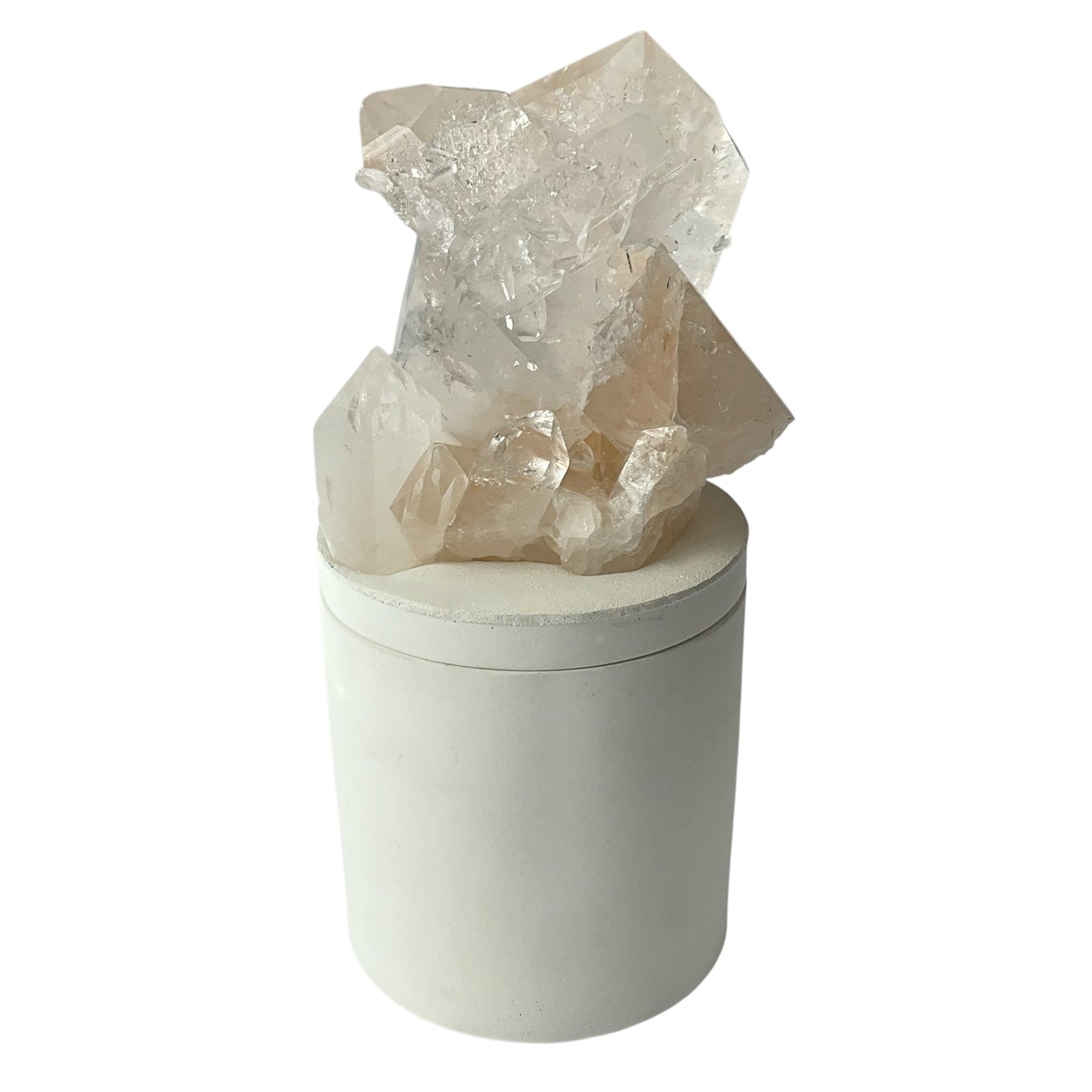 Quartz Crystal Generator Cluster Lid Gardenia Candle