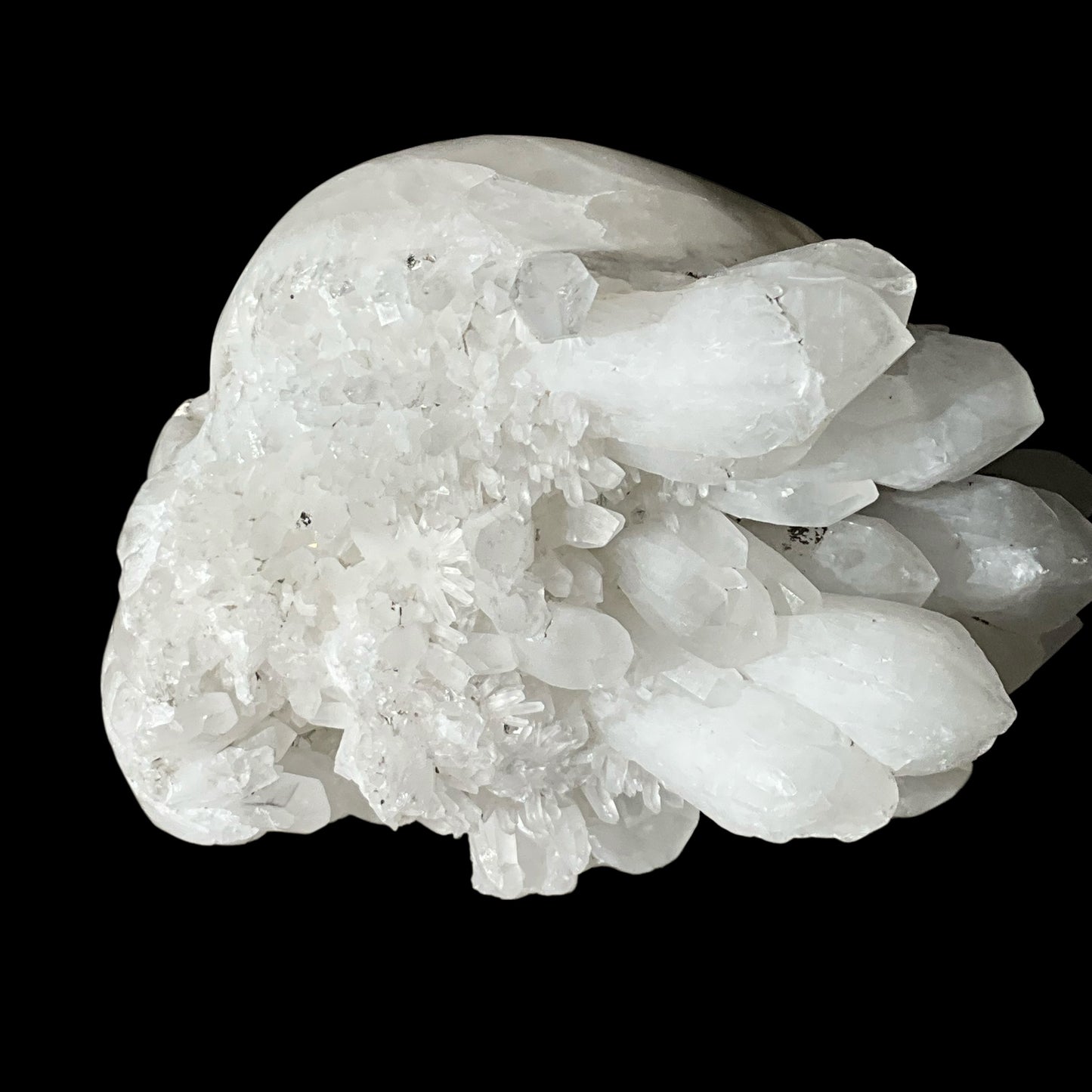 Quartz Crystal Carved Skull with Natural Generators